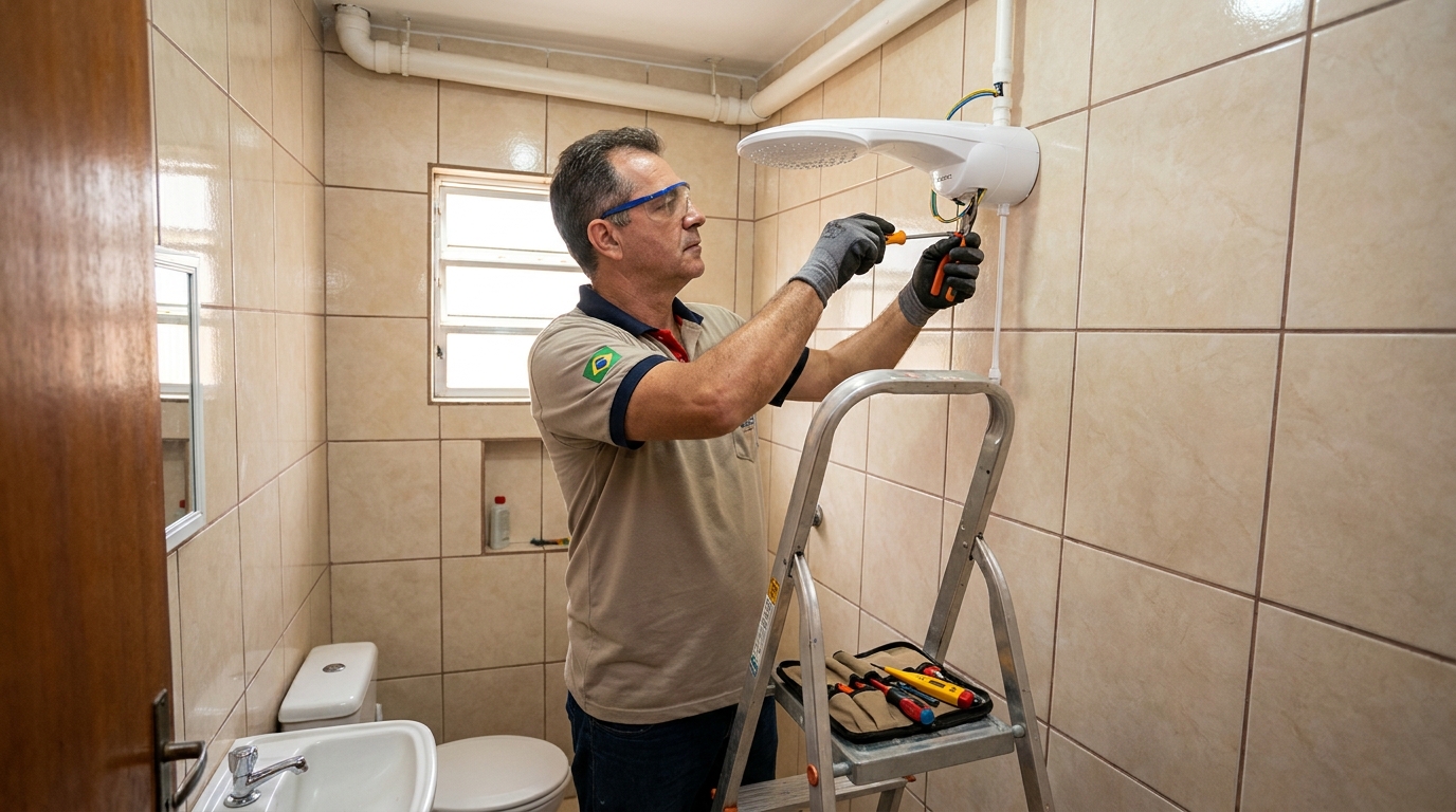 Instalação com pressurizador em Limeira-SP